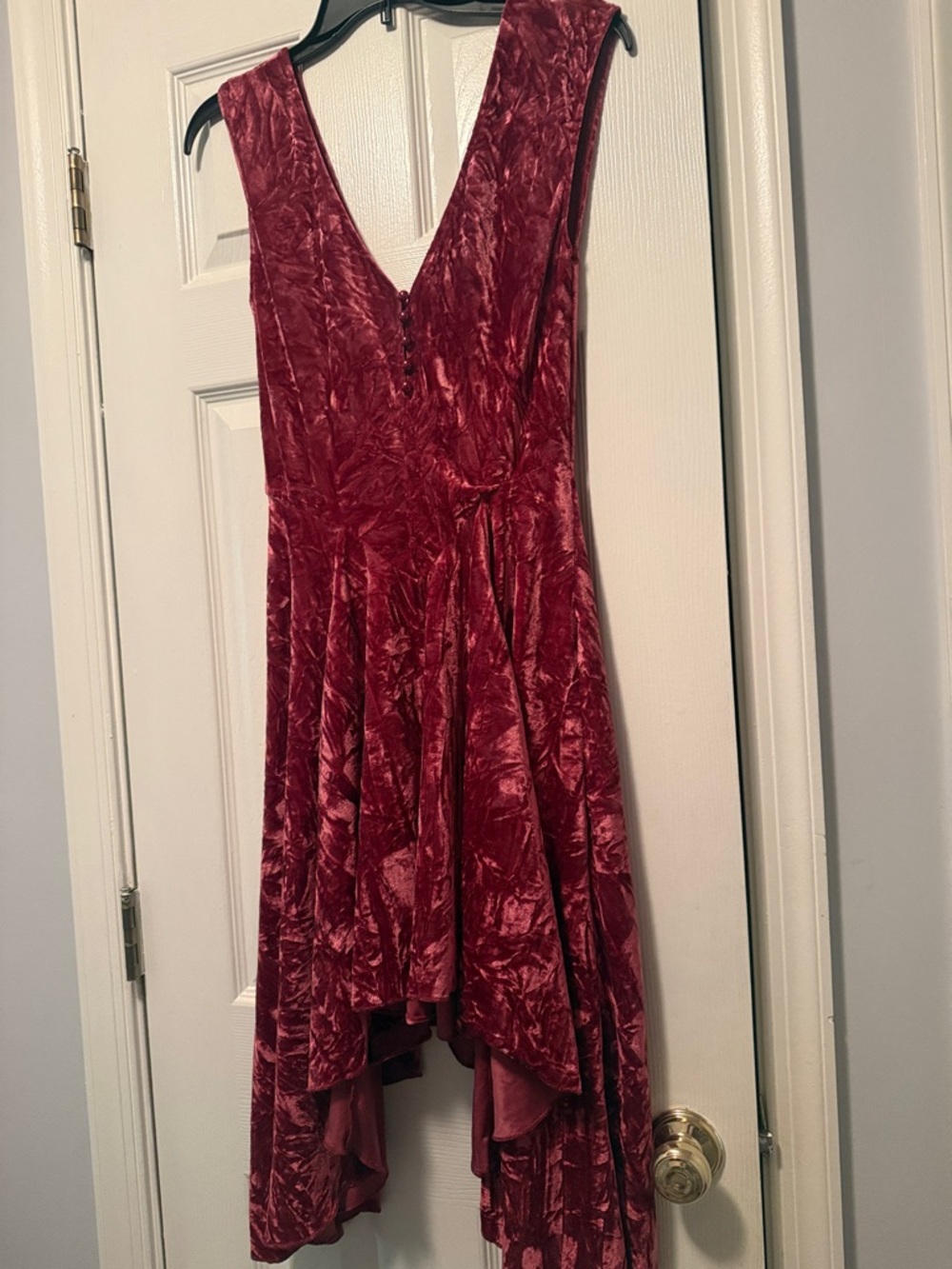 Urban Outfitters Burgundy Velvet High-Low Dress